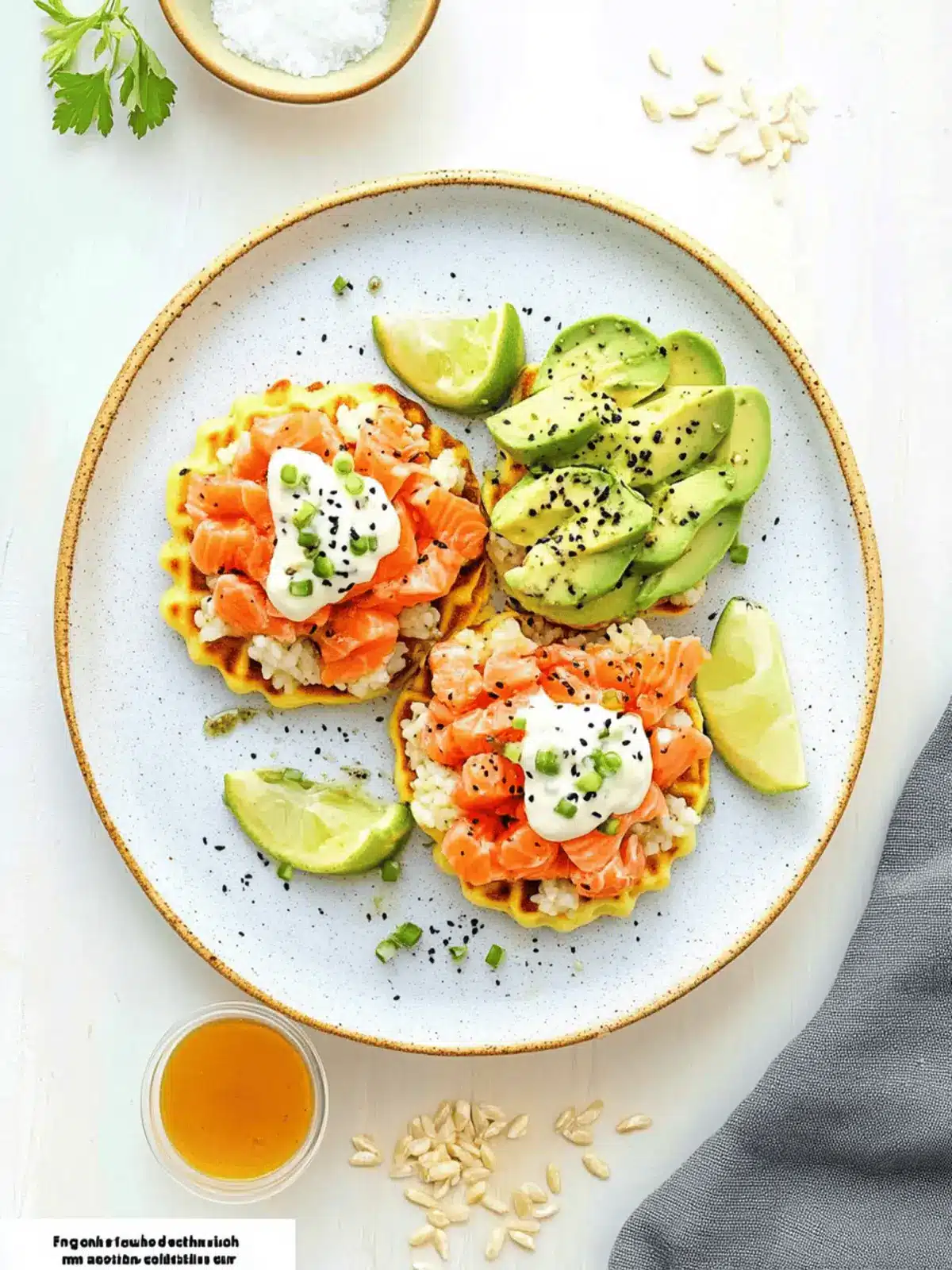 Baked Salmon Rice Waffles