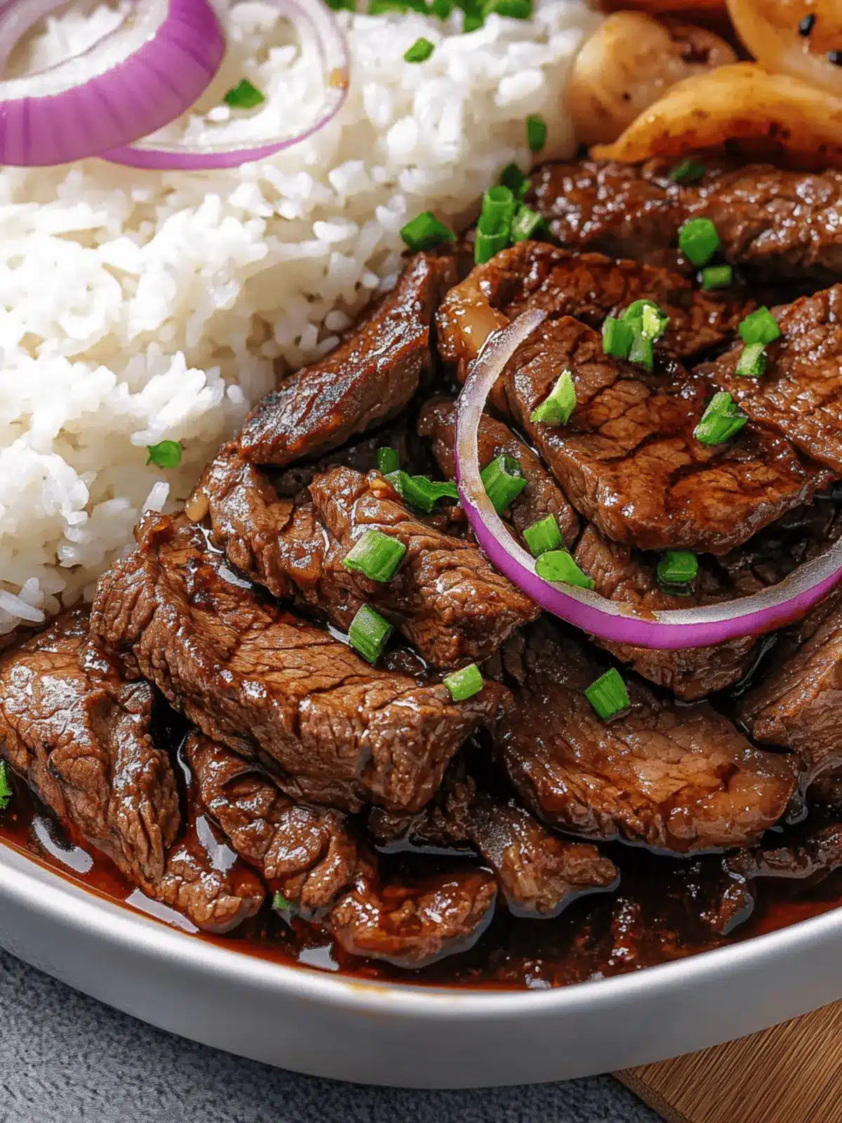 Filipino Beef Steak in Savory Soy Sauce and Garlic
