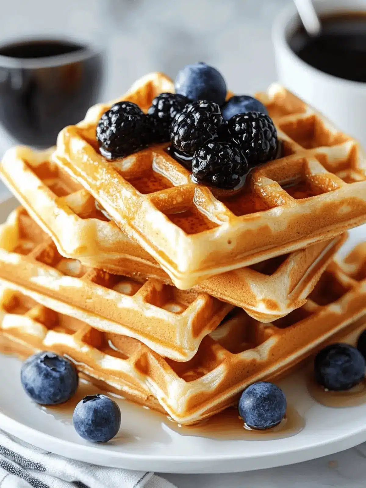 Fluffy and Golden Waffles for Breakfast Bliss