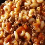 Hearty Homestyle American Chop Suey with Tomato Sauce and Elbow Macaroni