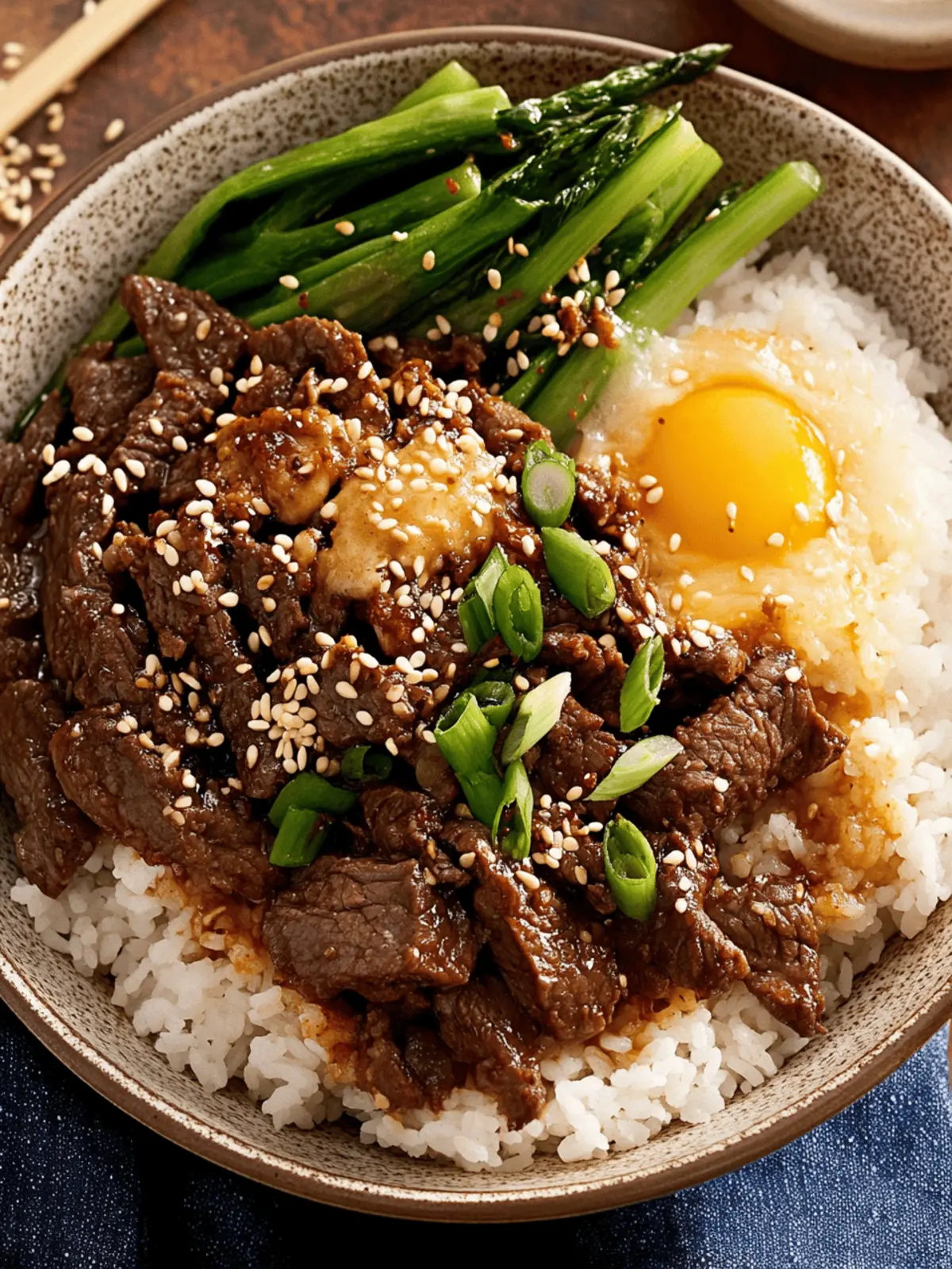 Korean Beef Bowls with Garlic, Ginger, and Sesame