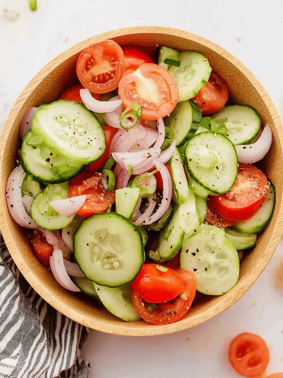 Crisp Cucumber, Tomato and Onion Salad in Just 5 Minutes 5 Cucumber, Tomato and Onion Salad (5 Minutes To Assemble)