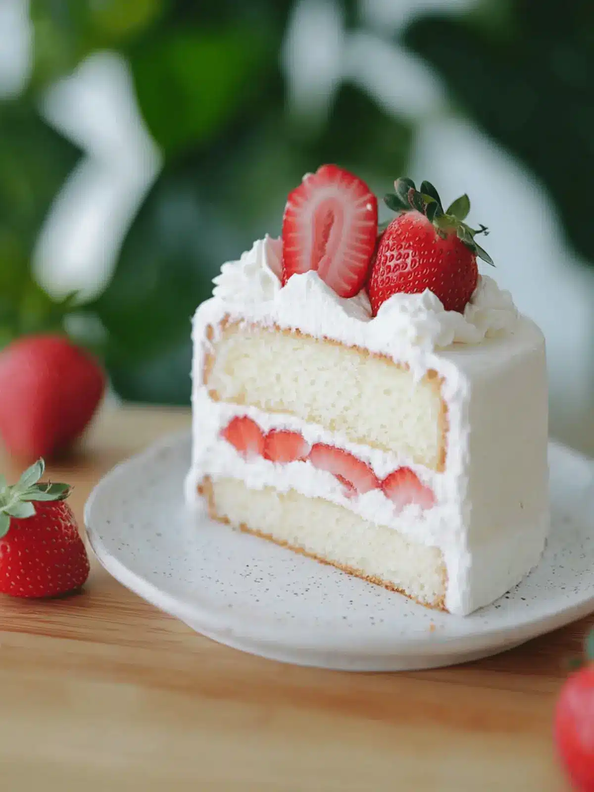 Asian Bakery Strawberry Chiffon Cake with Fresh Cream