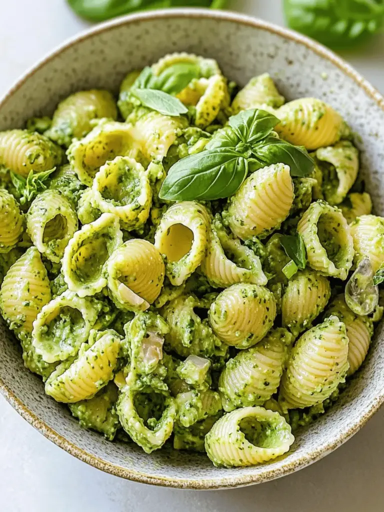 Vibrant Green Goddess Pasta Shell Salad with Herbaceous Vegan Dressing