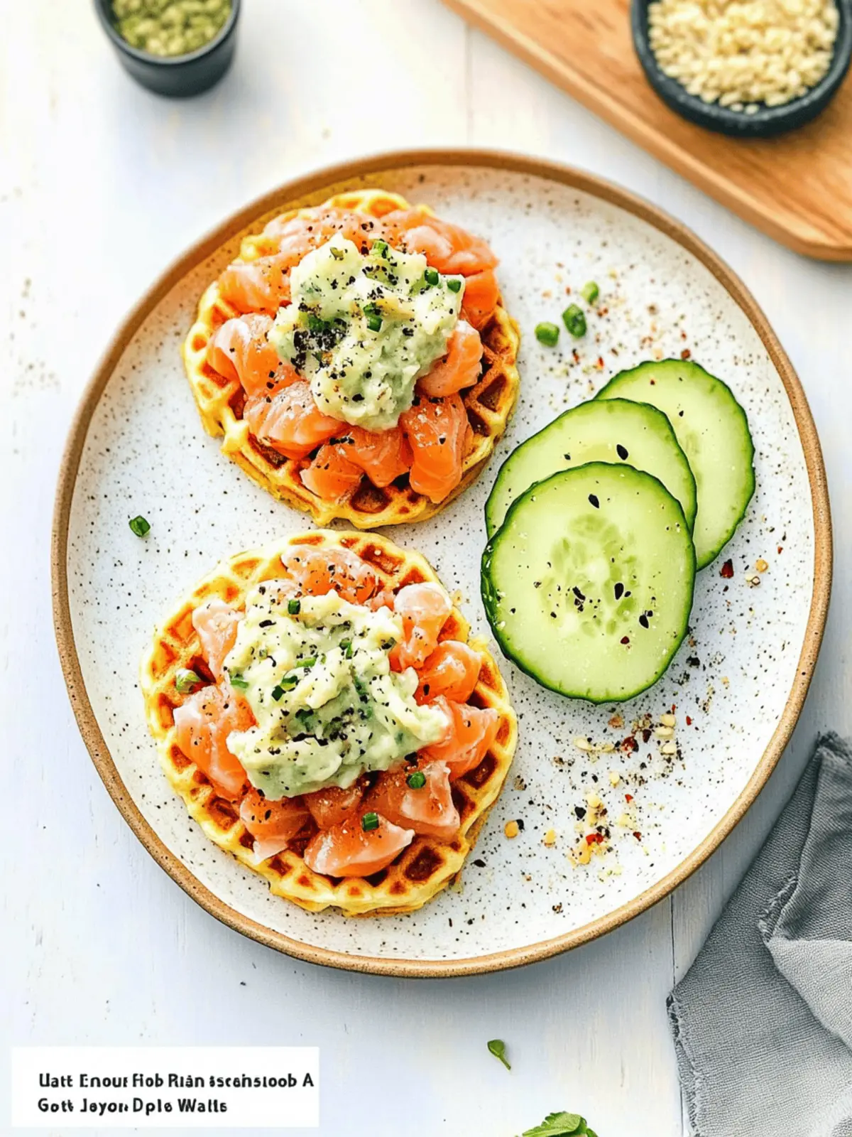 Baked Salmon Rice Waffles