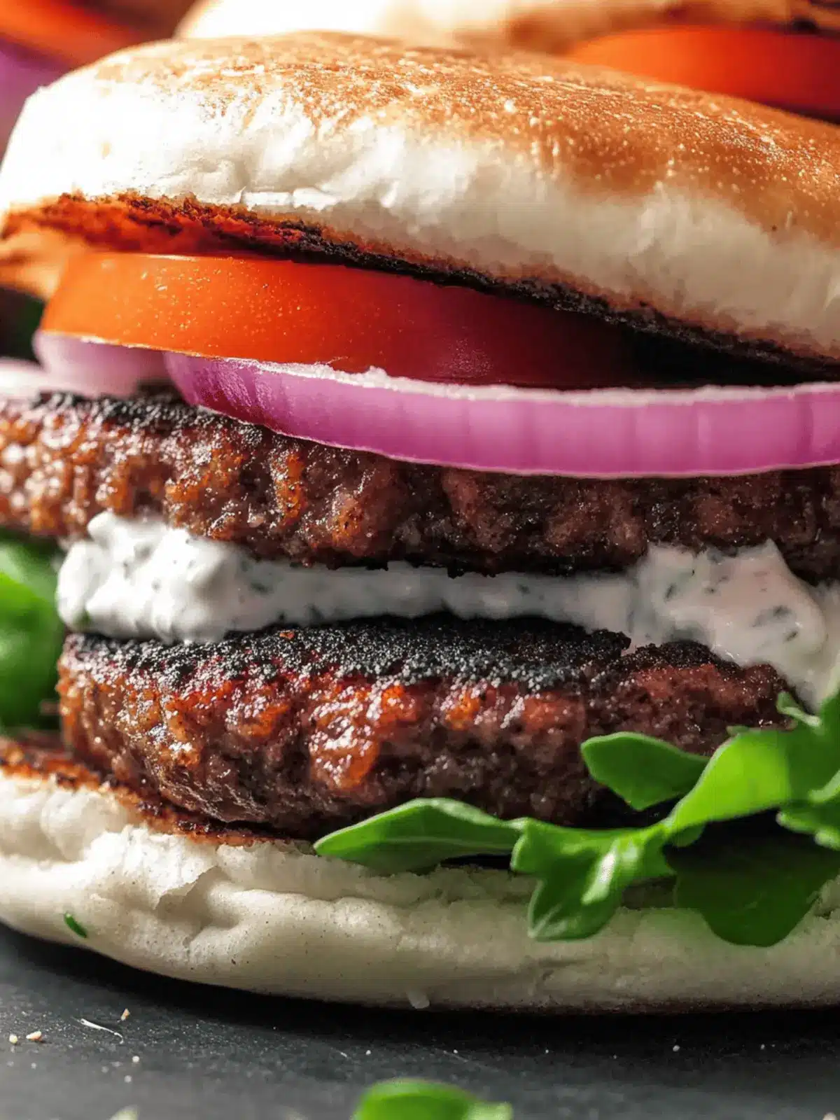 Greek-Inspired Gyros Burgers with Tzatziki Sauce