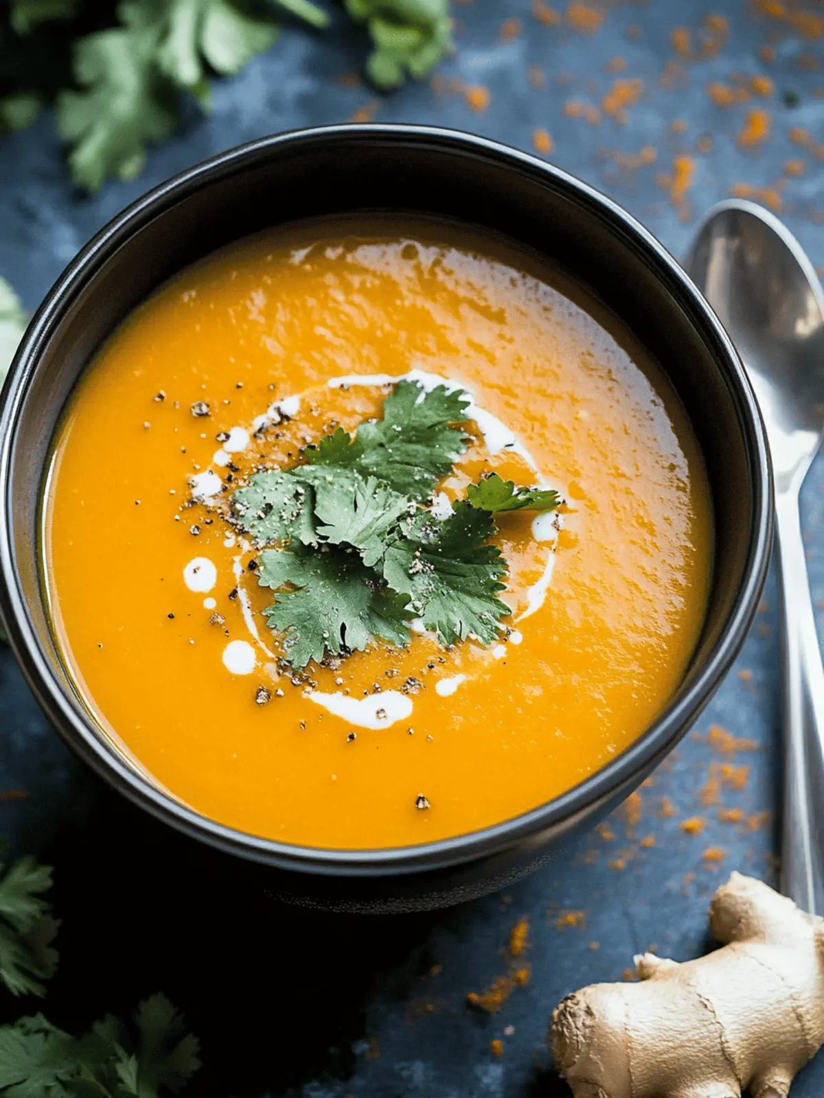 Roasted Kabocha Soup with Ginger and Spices