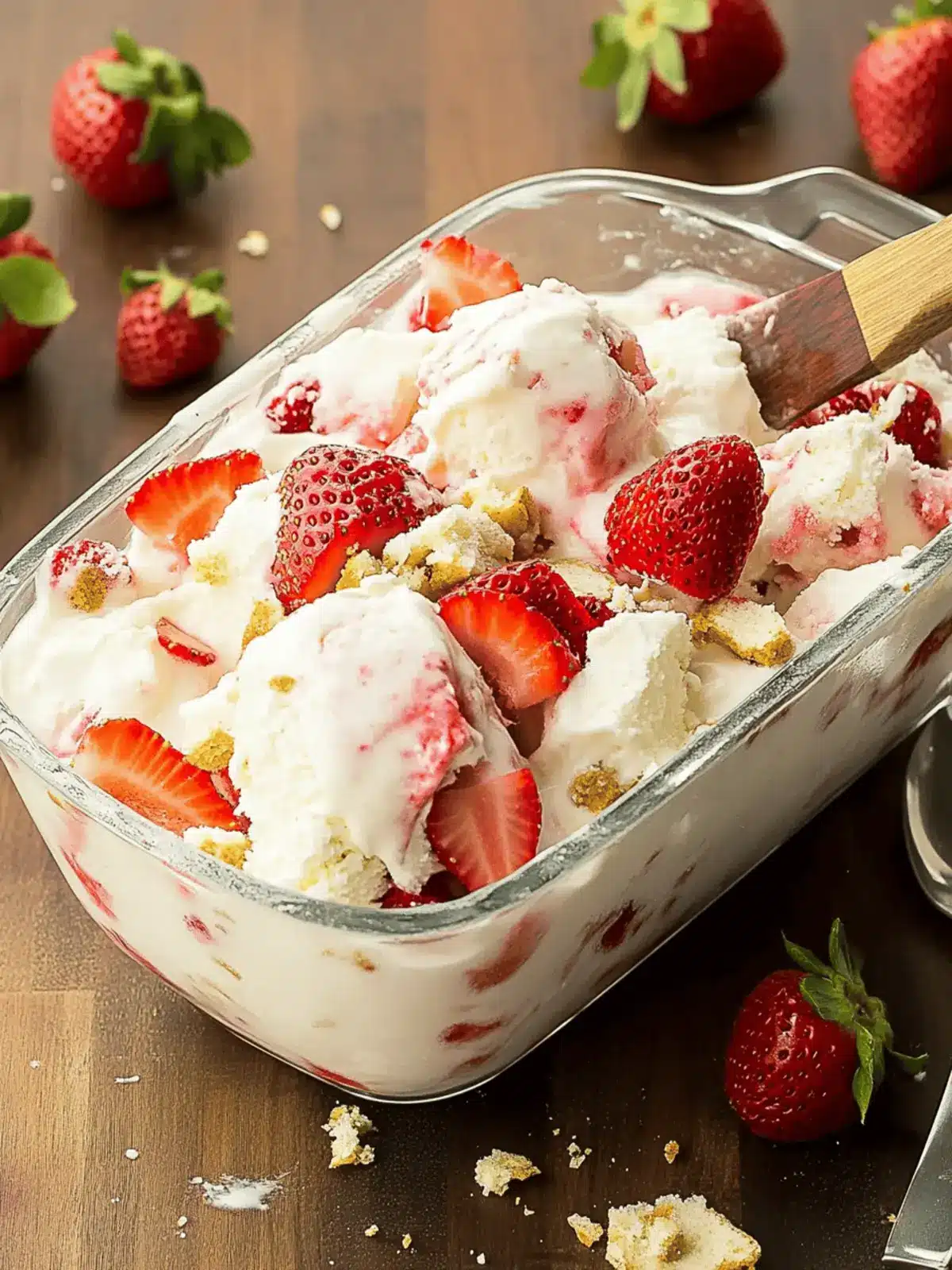Strawberry Shortcake No-Churn Ice Cream