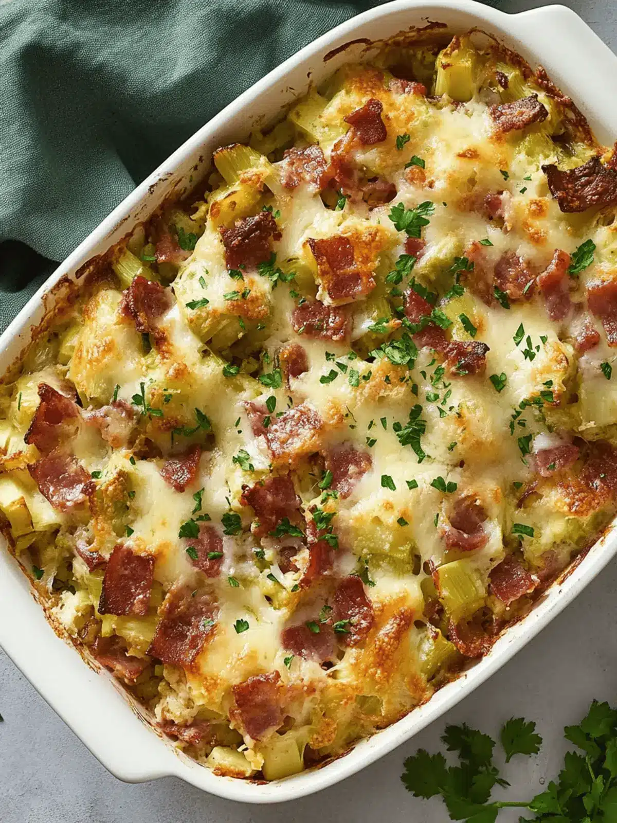 Make-Ahead Bacon & Leek Casserole