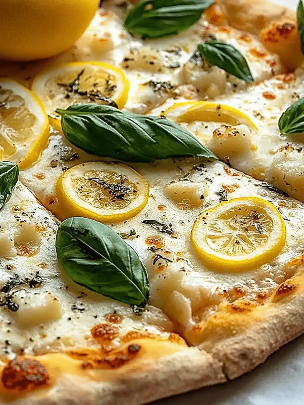 3 Cheese Lemon and Basil Pizza