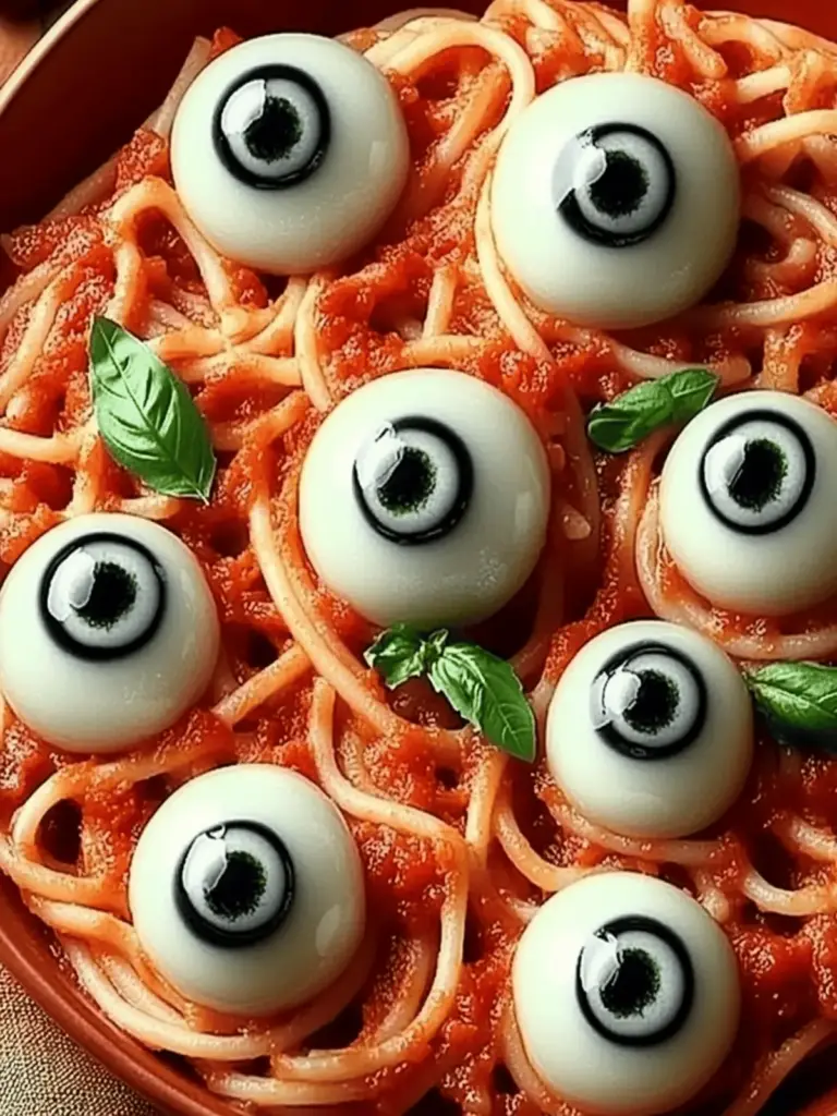 Spooky Eyeball Pasta