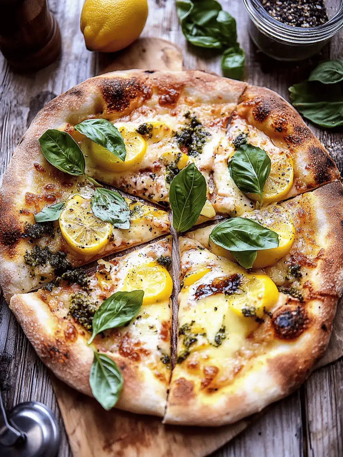 3 Cheese Lemon Basil Pizza.