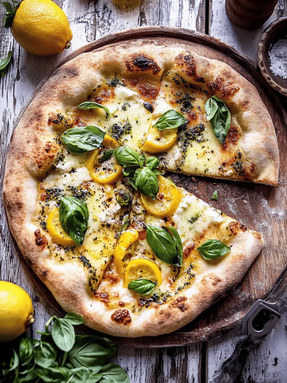 3 Cheese Lemon Basil Pizza.