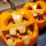 Spooky Jack-O'-Lantern Stuffed Peppers
