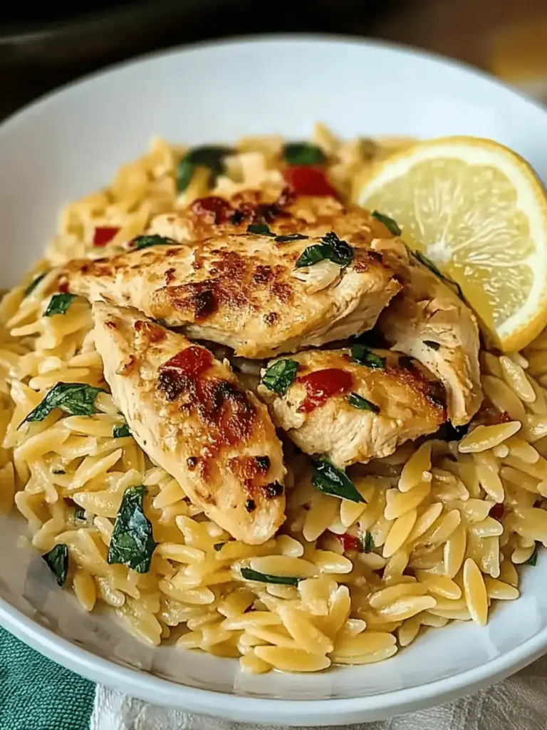 Lemon Chicken Orzo Pasta recipe