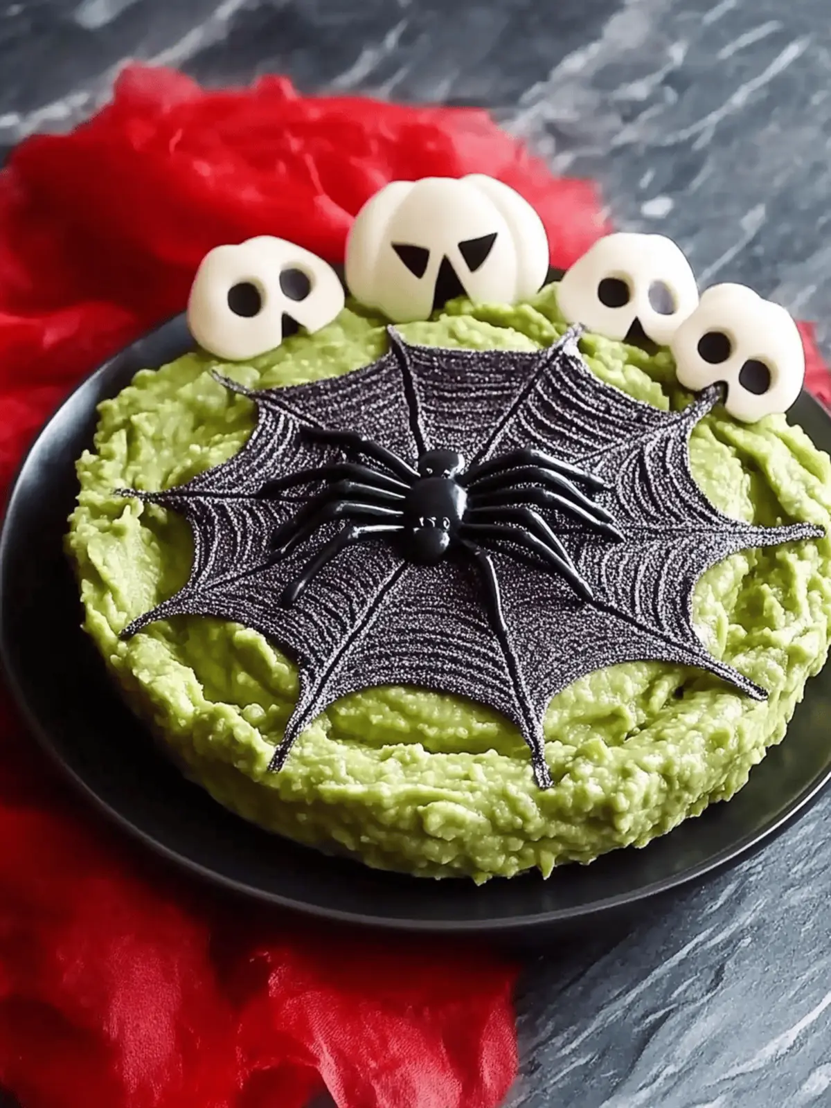 Spooky Spider Web Guacamole Dip