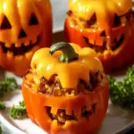 Jack O’Lantern Stuffed Peppers