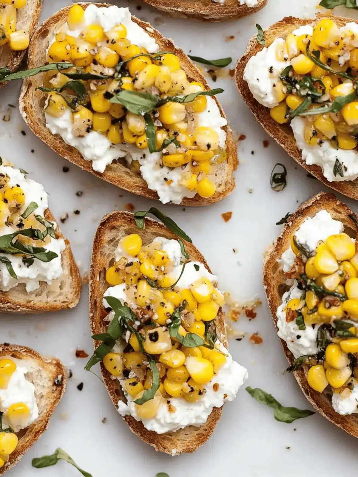Corn and Ricotta Bruschetta
