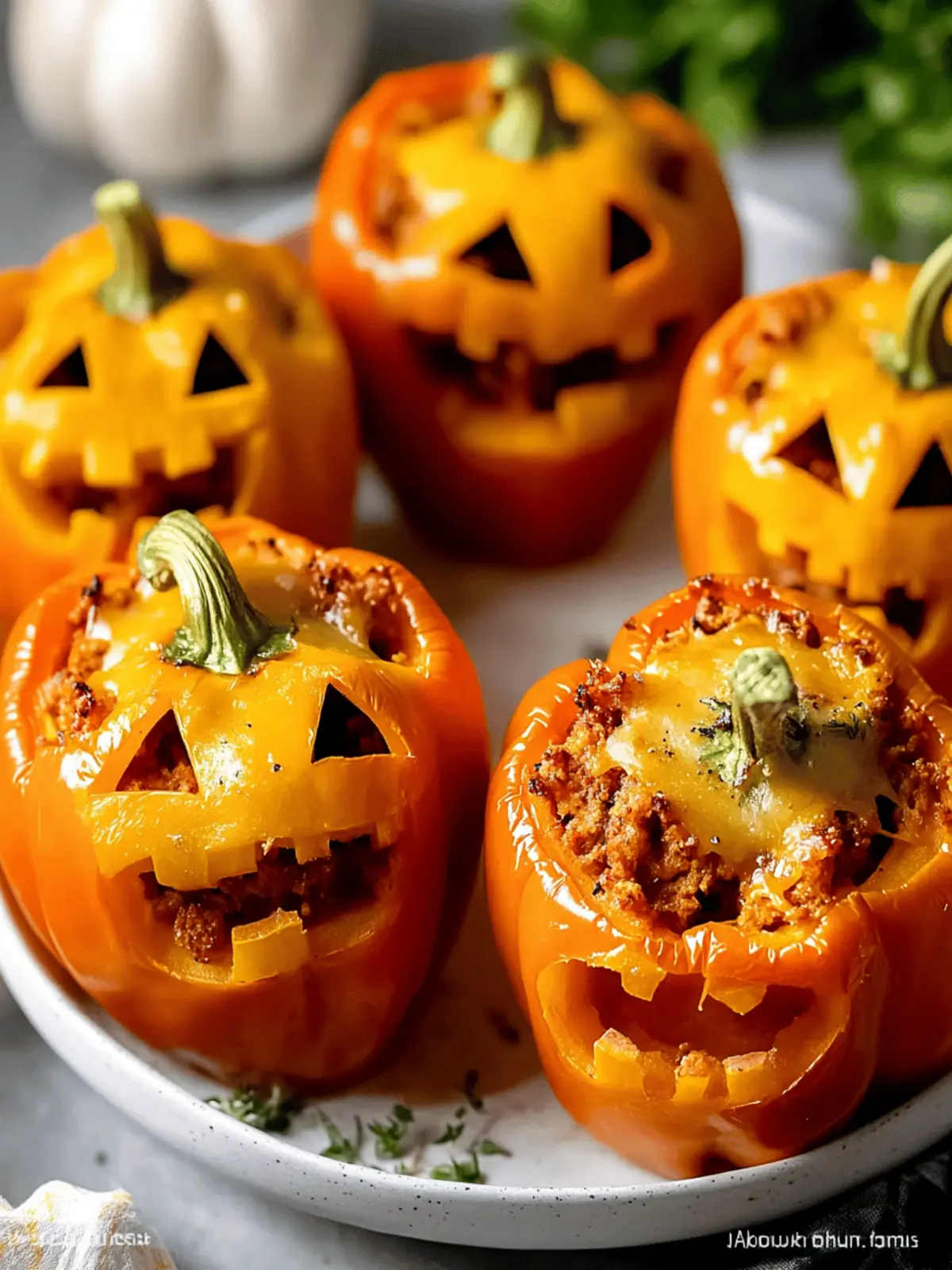 Easy Jack O'Lantern Stuffed Peppers for a Fun Halloween Feast 4 Jack O’Lantern Stuffed Peppers