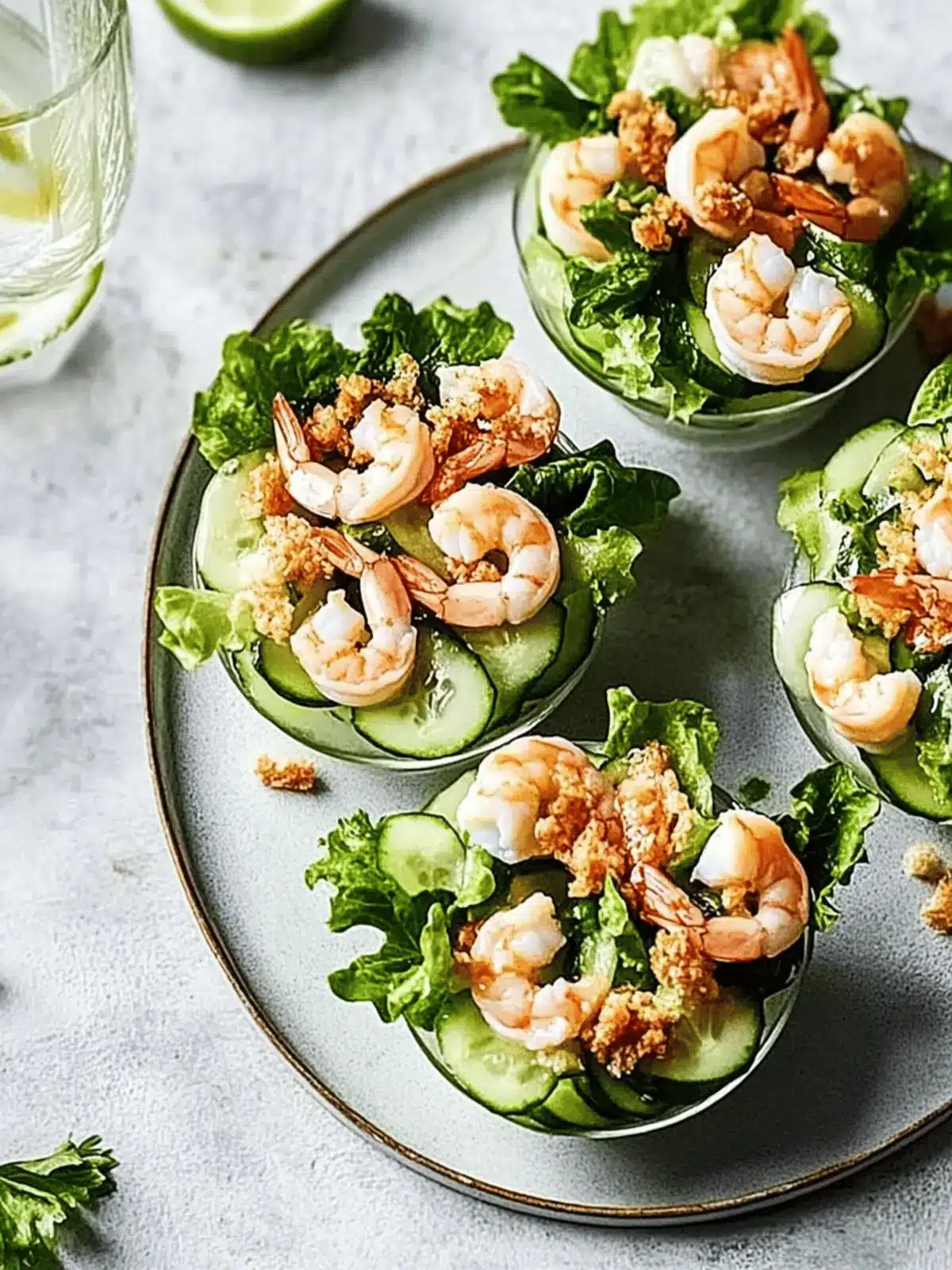 Cucumber prawn cocktail cups