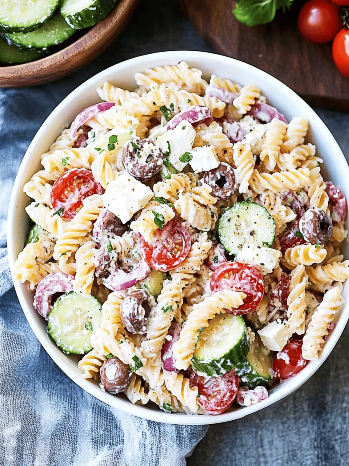 Creamy Greek Pasta Salad That Brightens Any Meal 4 Creamy Greek Pasta Salad