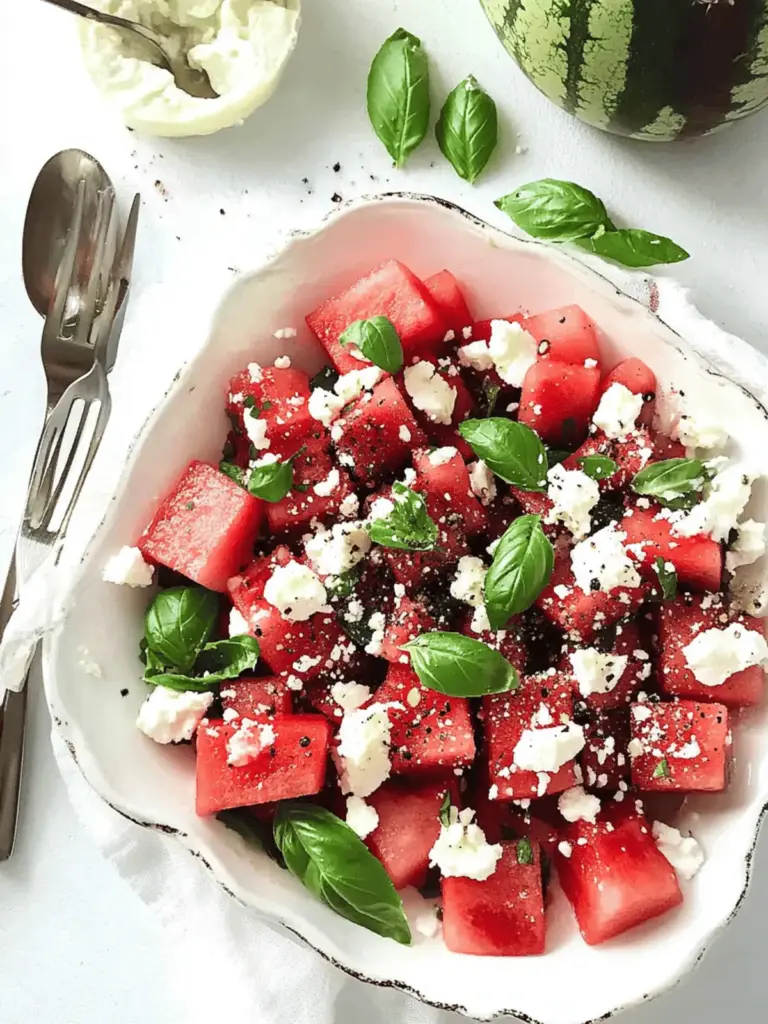 Watermelon Basil Feta Salad