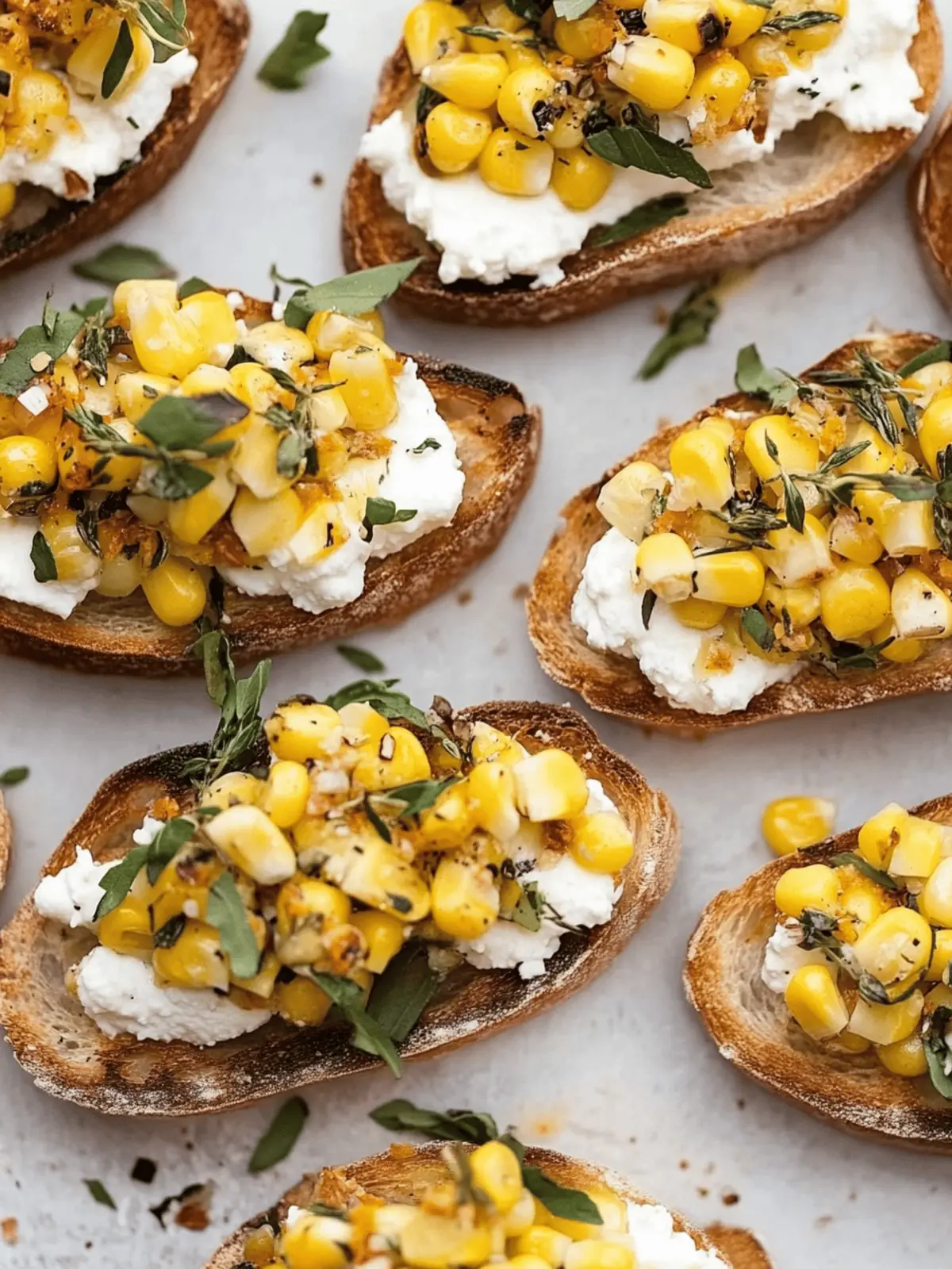 Corn and Ricotta Bruschetta