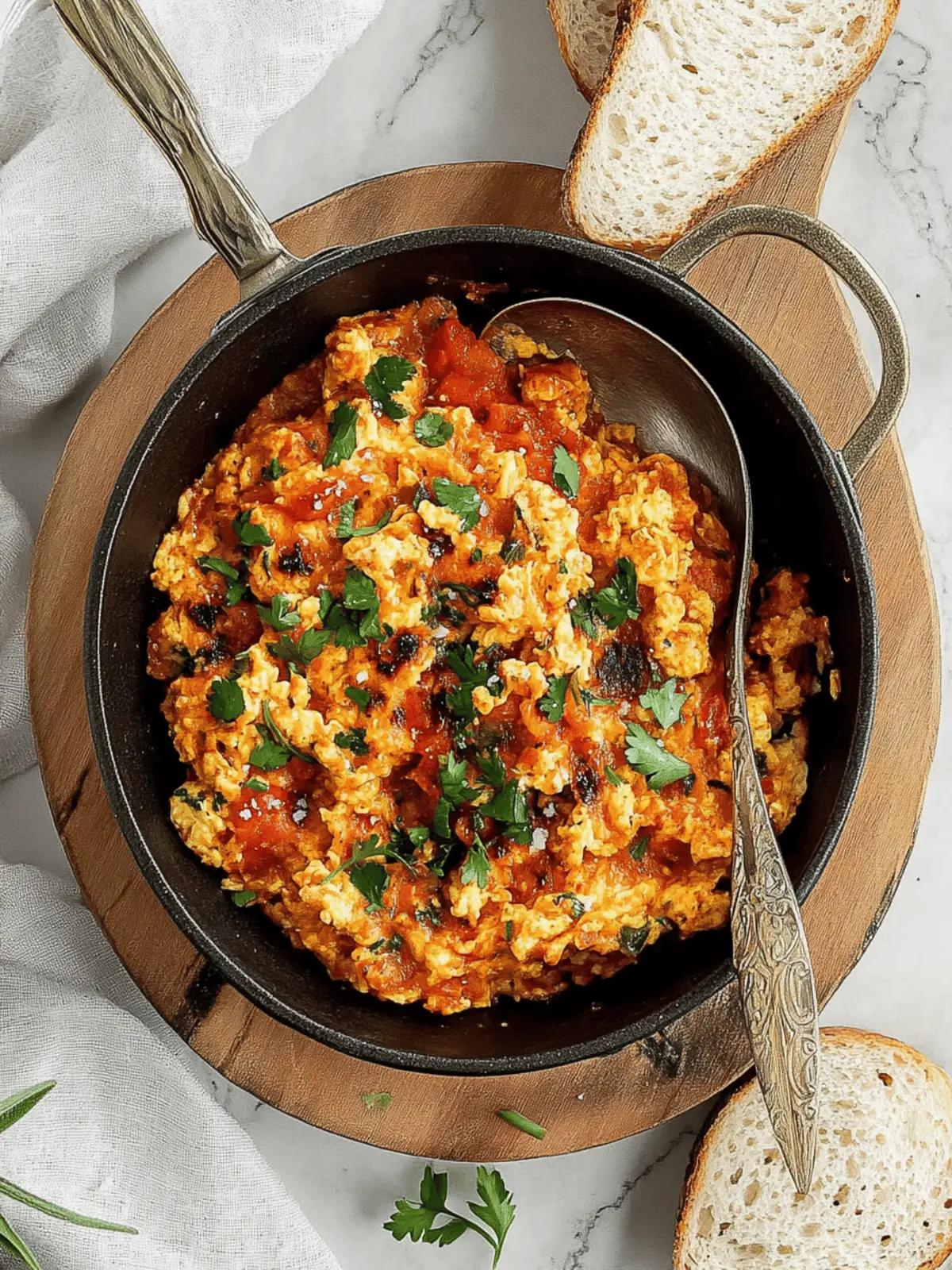 Menemen (Turkish Scrambled Eggs and Tomatoes)