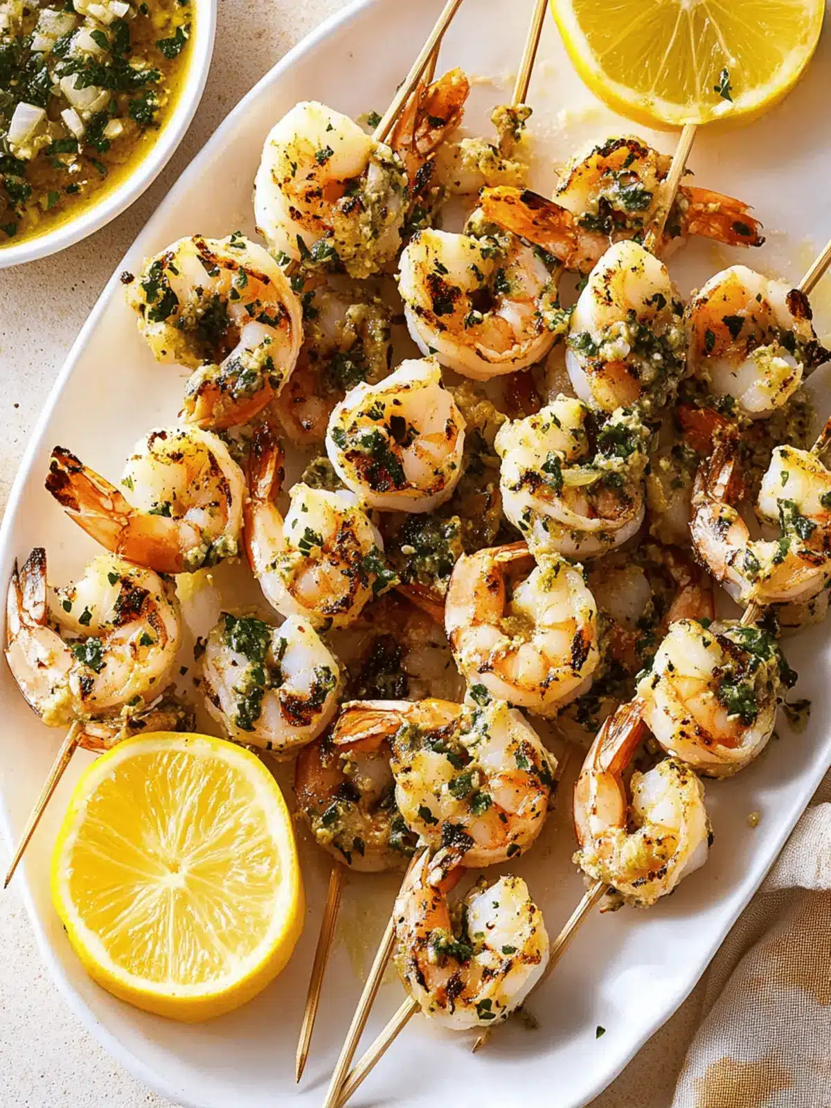 Grilled Shrimp Piccata Skewers