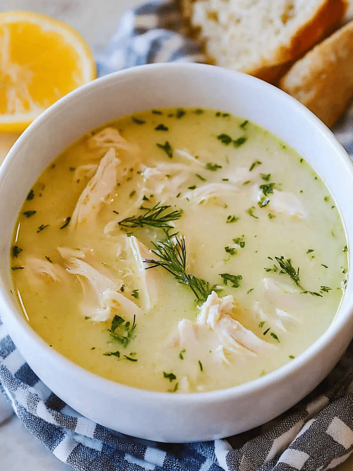 Greek Avgolemono Chicken Soup
