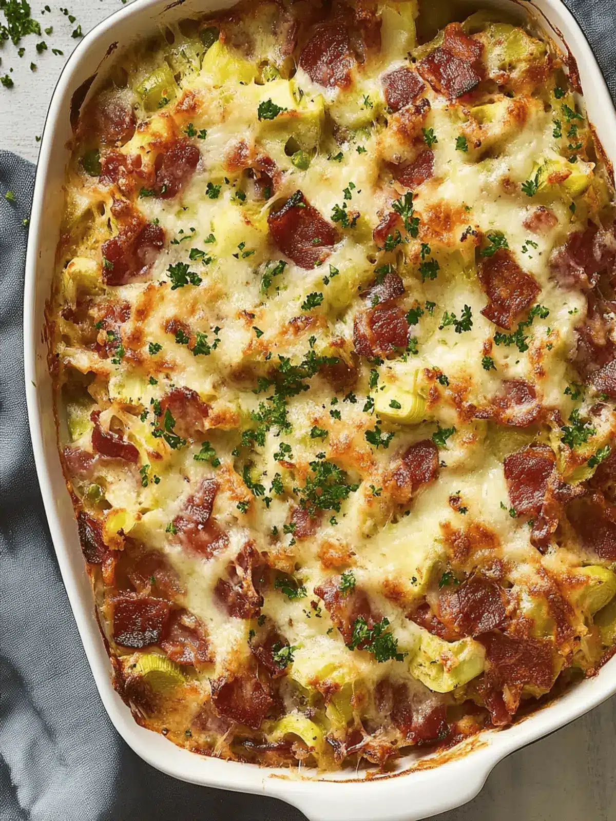 Make-Ahead Bacon & Leek Casserole