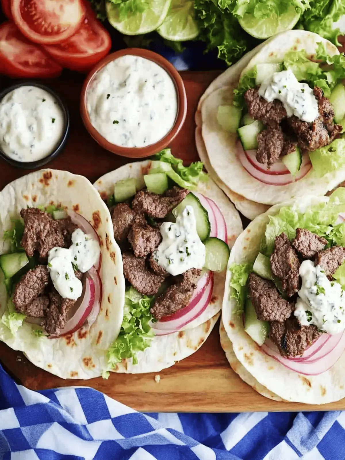Savory Ground Beef Gyros with Creamy Yogurt Bliss 3 Ground Beef Gyros