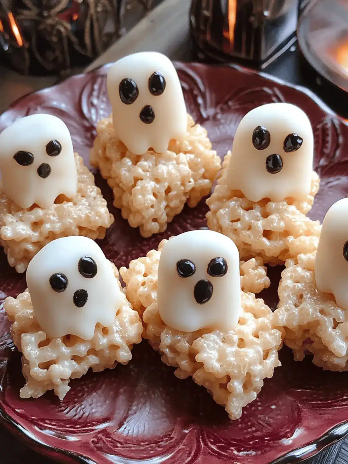 No-Bake Rice Krispie Ghosts
