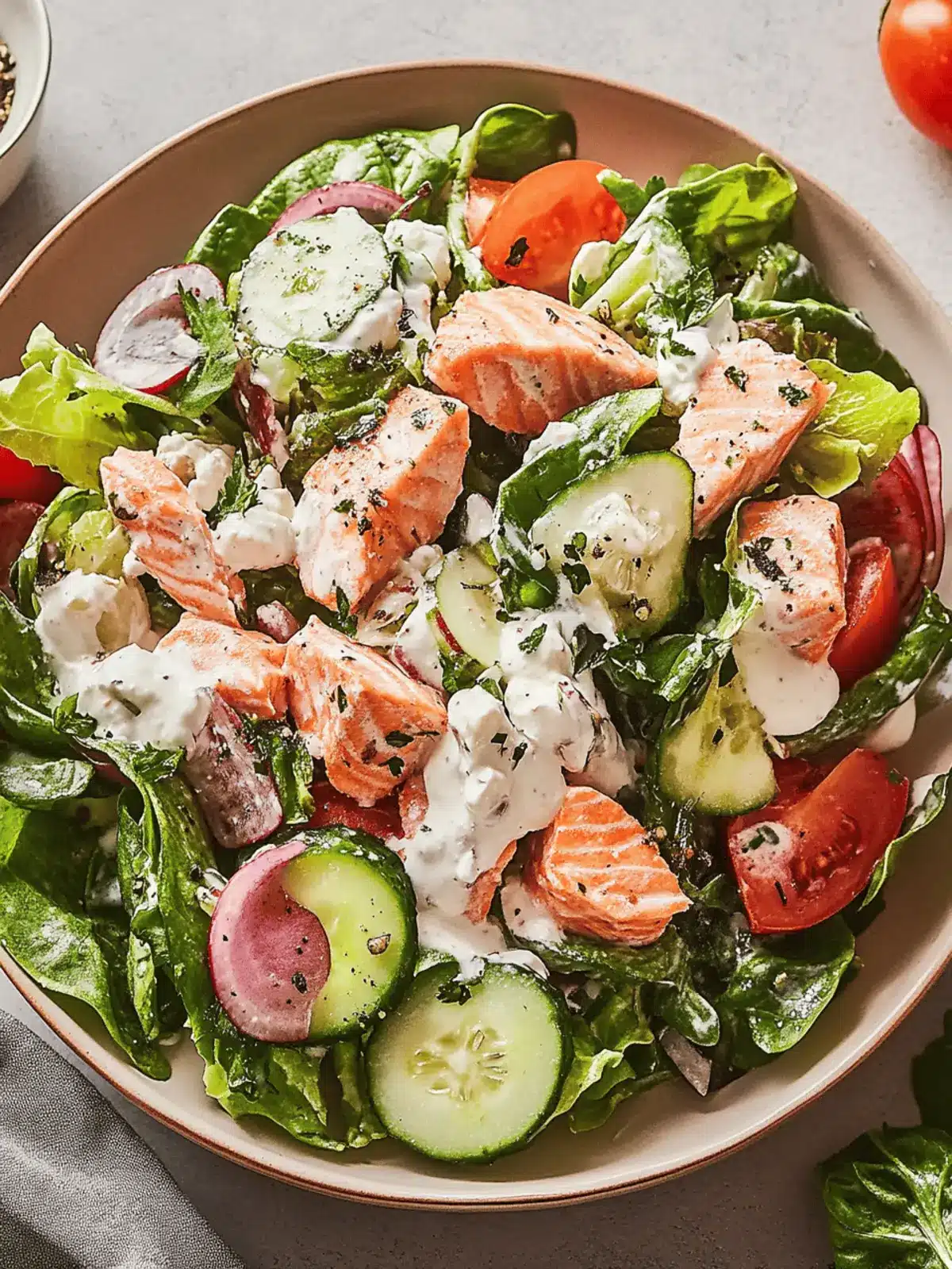 Creamy Greek Salmon Salad