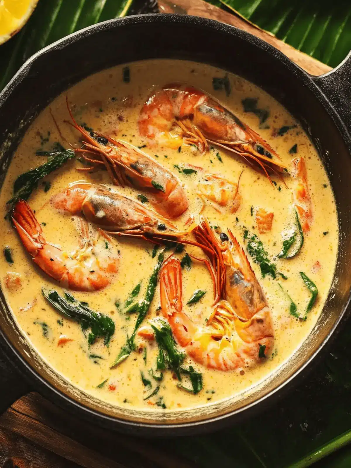 Ginataan Na Sugpo (Prawns with Coconut Milk)