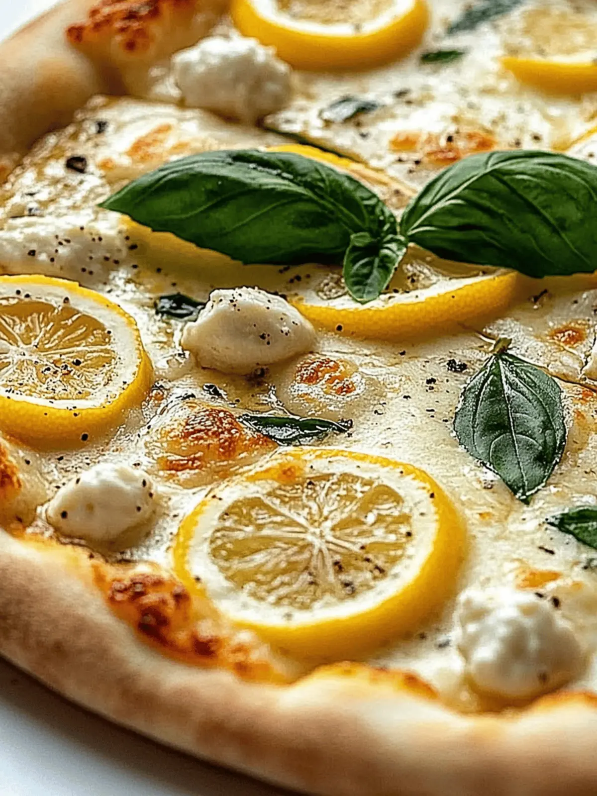 3 Cheese Lemon and Basil Pizza