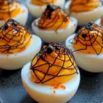 Spooky Spiderweb Deviled Eggs