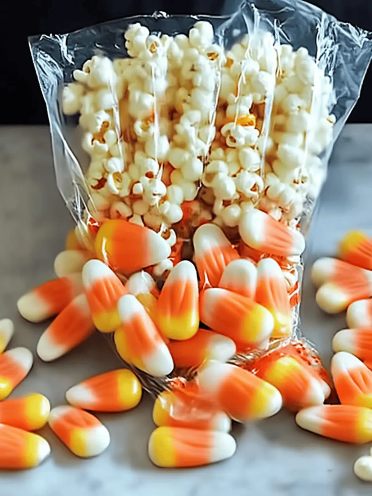 Spooky Candy Corn Popcorn Hands