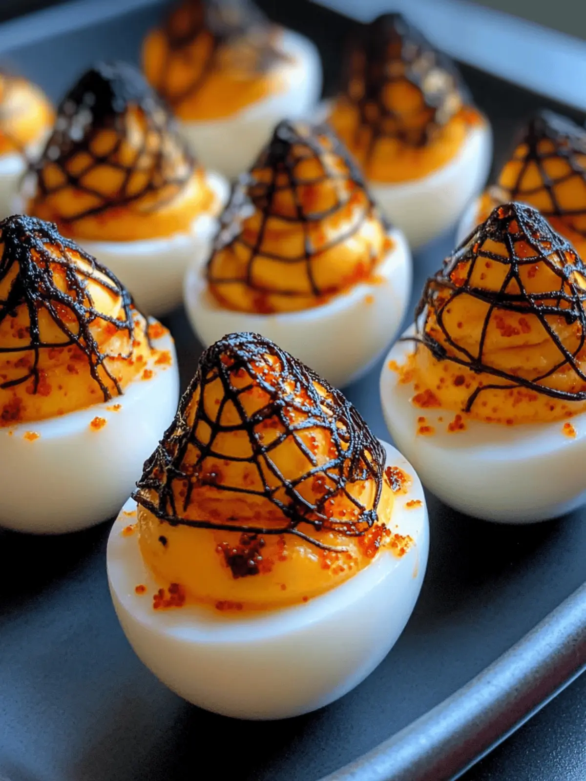 Spooky Spiderweb Deviled Eggs: A Fun Halloween Delight 4 Spooky Spiderweb Deviled Eggs
