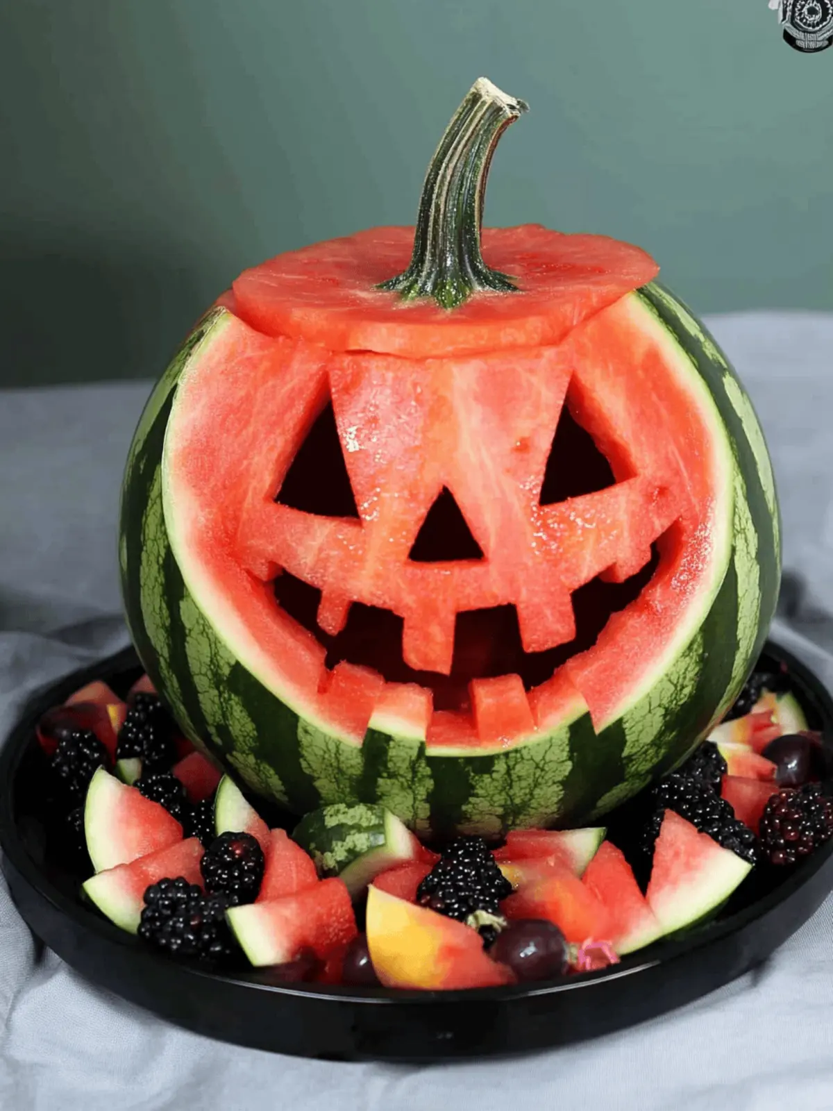Watermelon Jack-O-Lantern