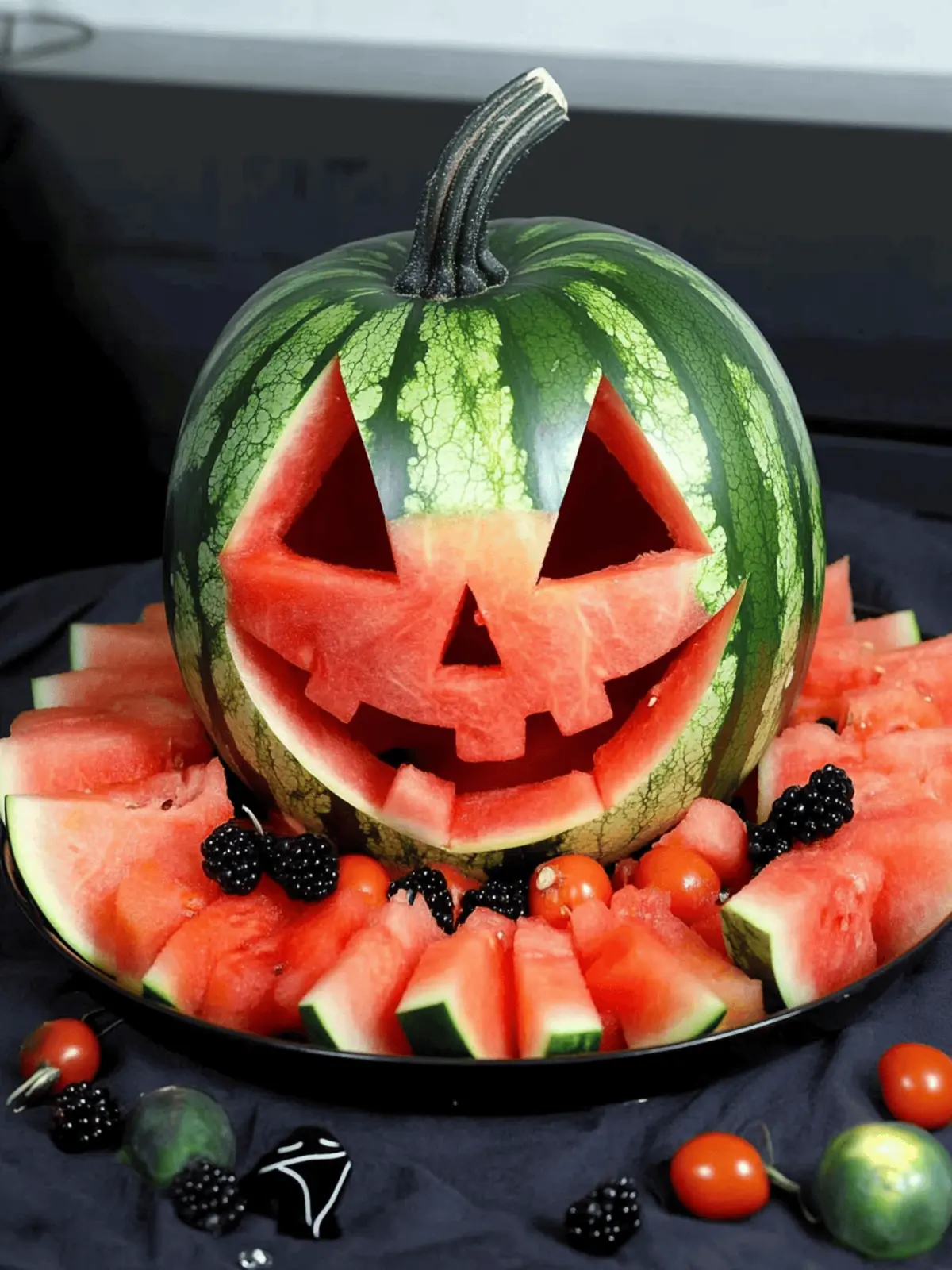 Watermelon Jack-O-Lantern