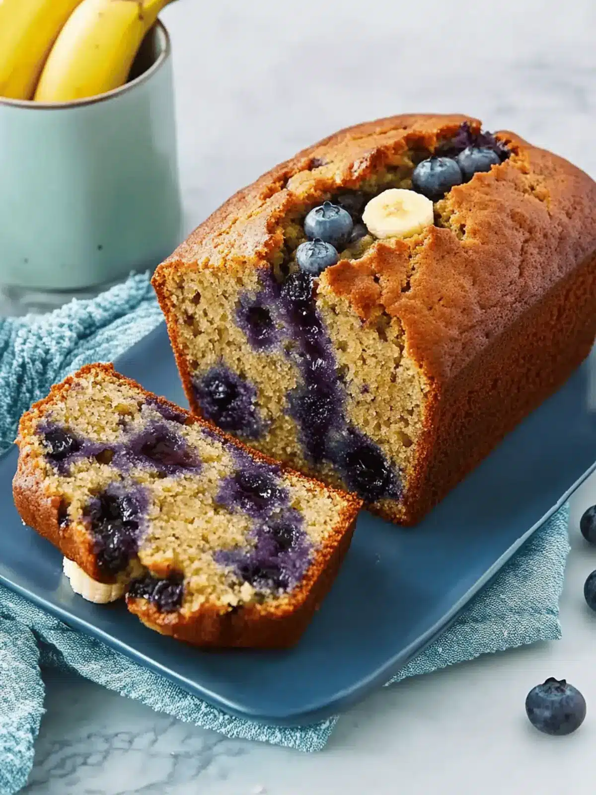 Irresistible Blueberry Banana Bread for Your Cozy Mornings 2 Blueberry Banana Bread