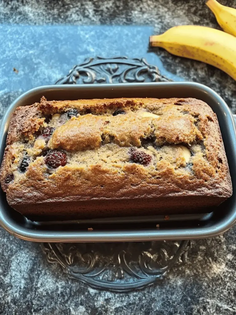 Simple Banana Berry Bread with Mayonnaise
