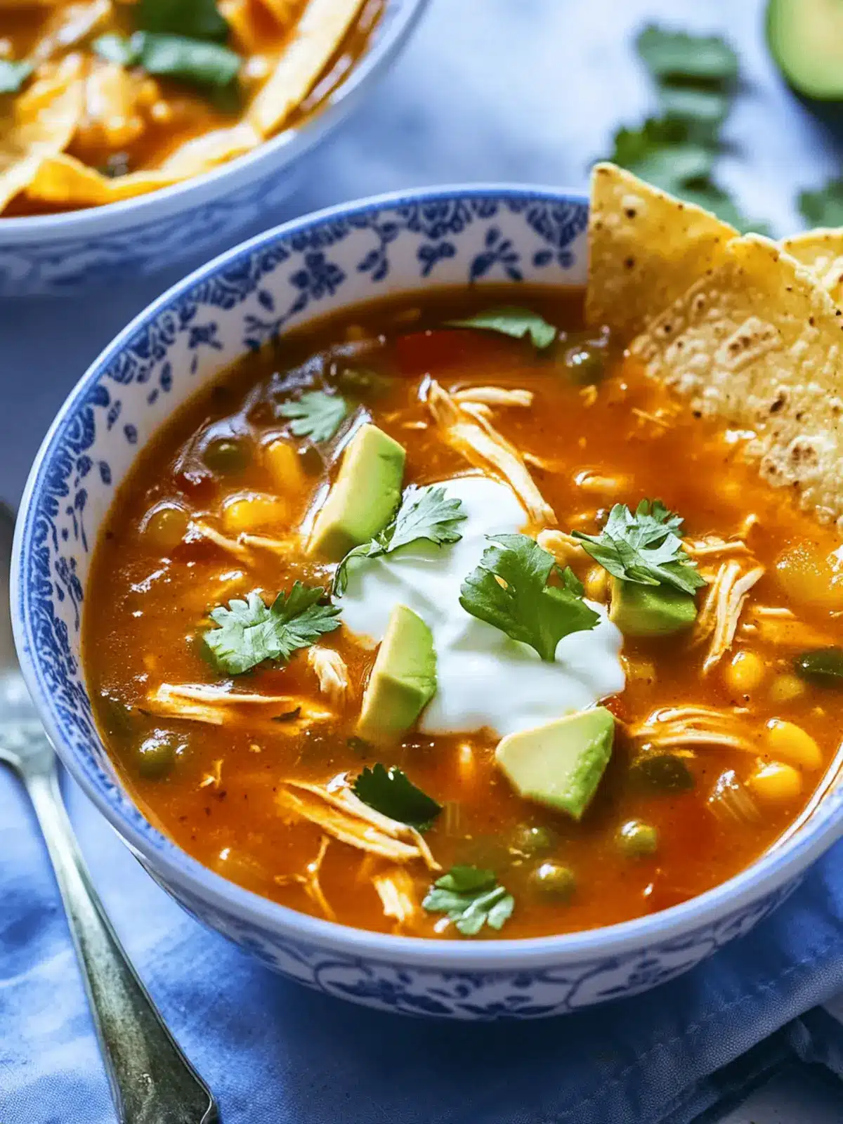 Flavorful Chicken Tortilla Soup with a Spicy Kick