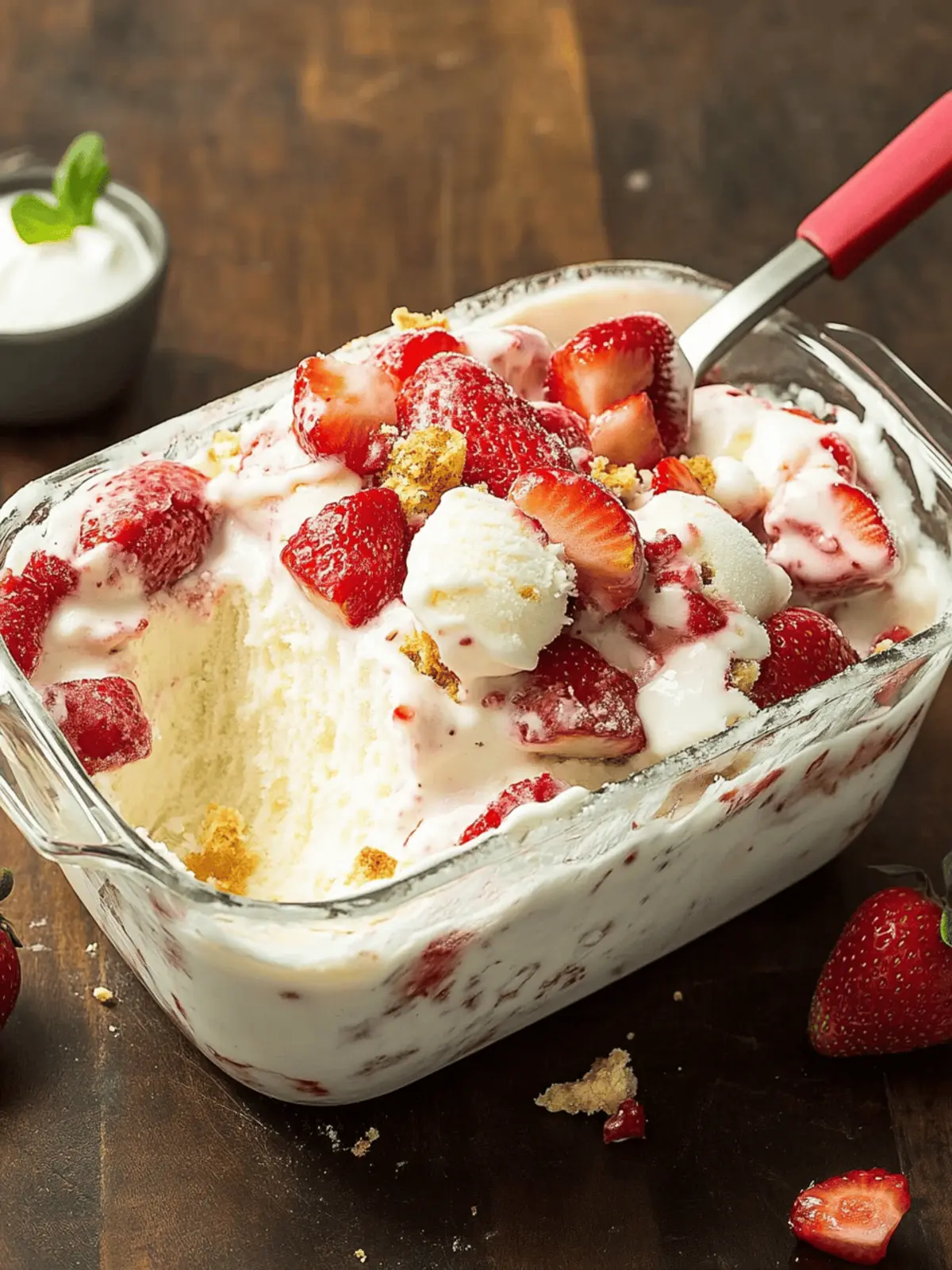 Strawberry Shortcake No-Churn Ice Cream