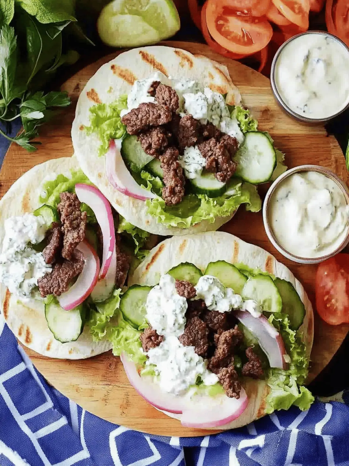 Savory Ground Beef Gyros with Creamy Yogurt Bliss 2 Ground Beef Gyros