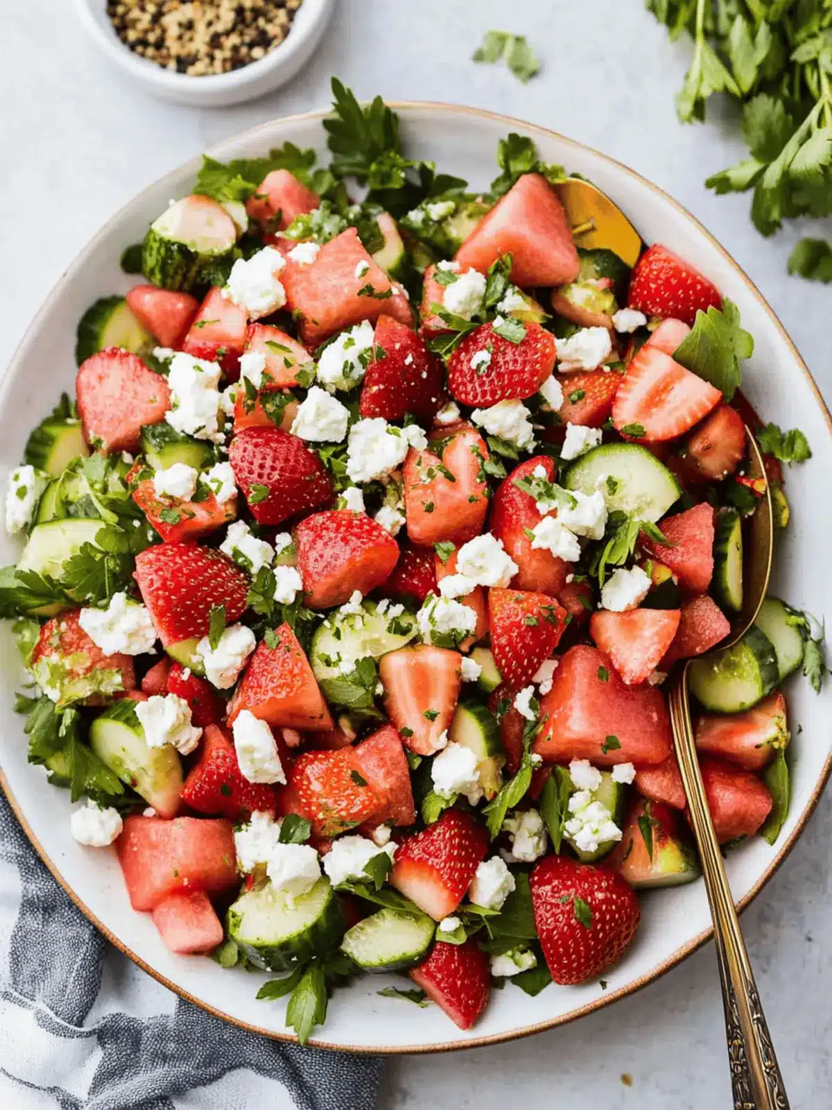 Strawberry Watermelon Feta Salad