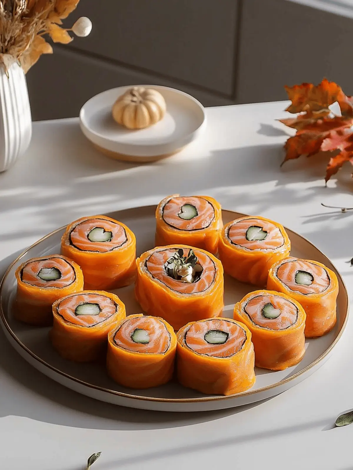 Delicious Pumpkin Salmon Rolls: Perfect Fall Appetizer Delight 3 Pumpkin Salmon Rolls