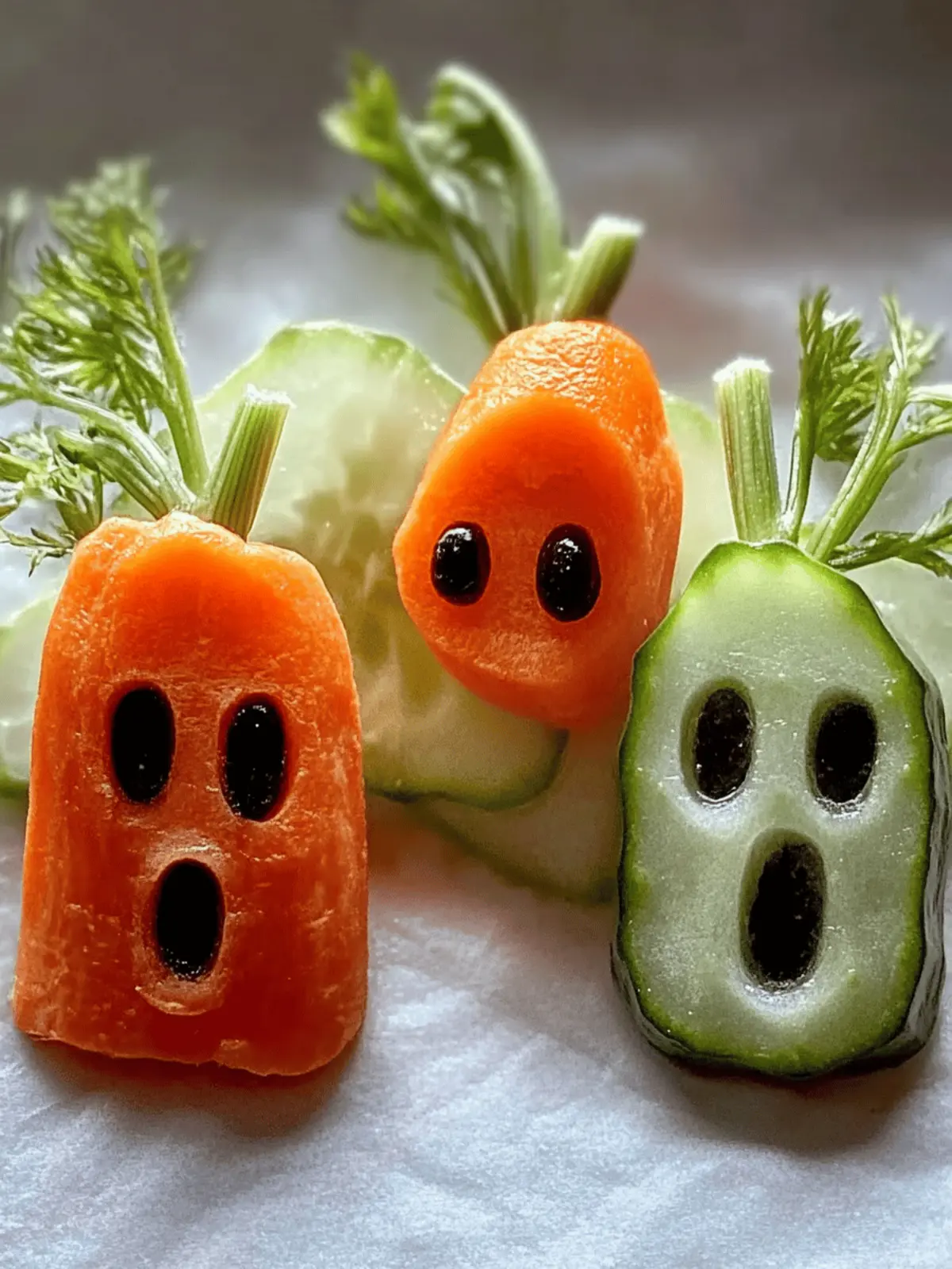 Delightful Carrot Ghosts and Cucumber for Spooky Snacks 2 The Carrot Ghosts and Cucumber