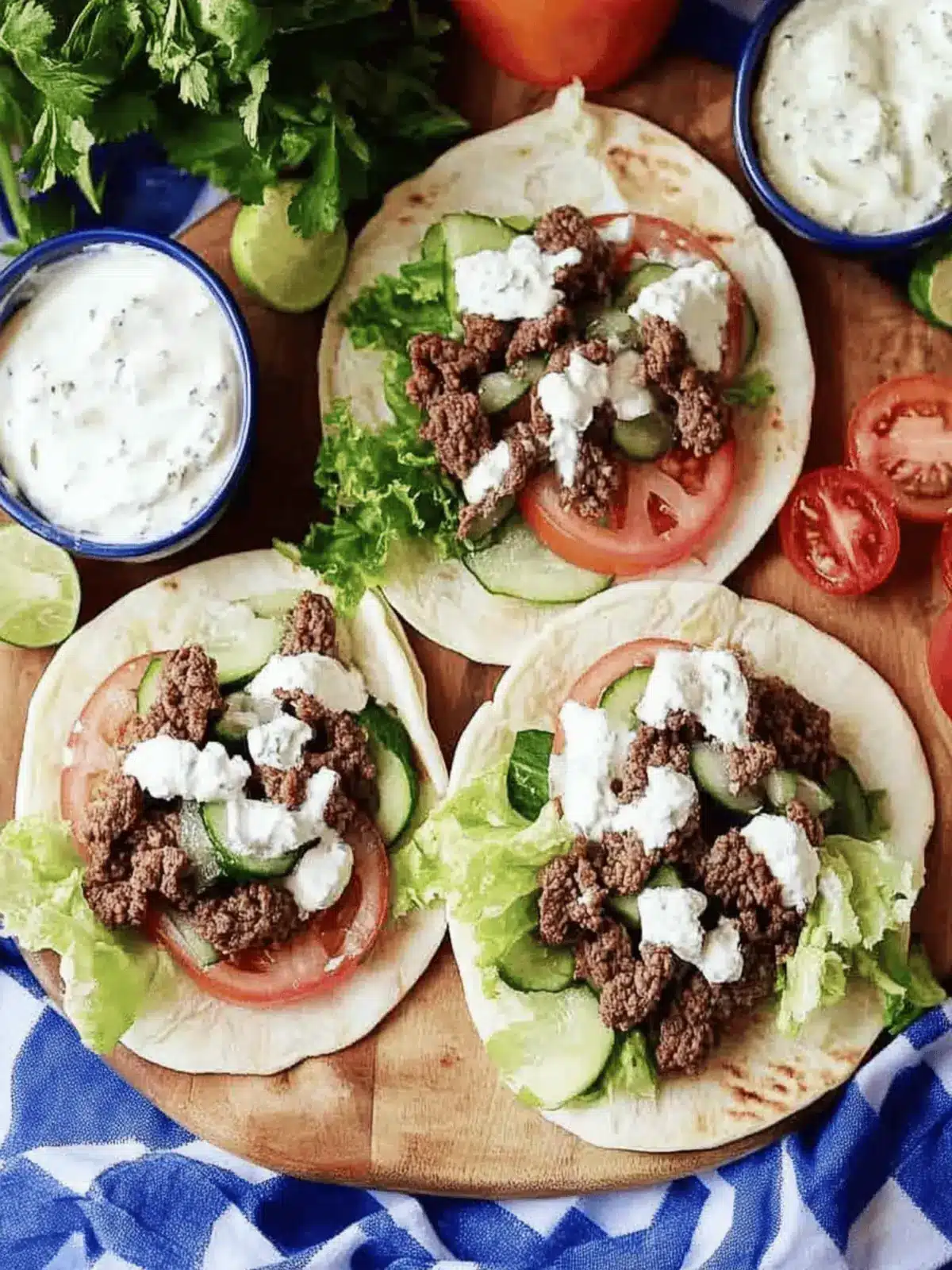 Savory Ground Beef Gyros with Creamy Yogurt Bliss 5 Ground Beef Gyros